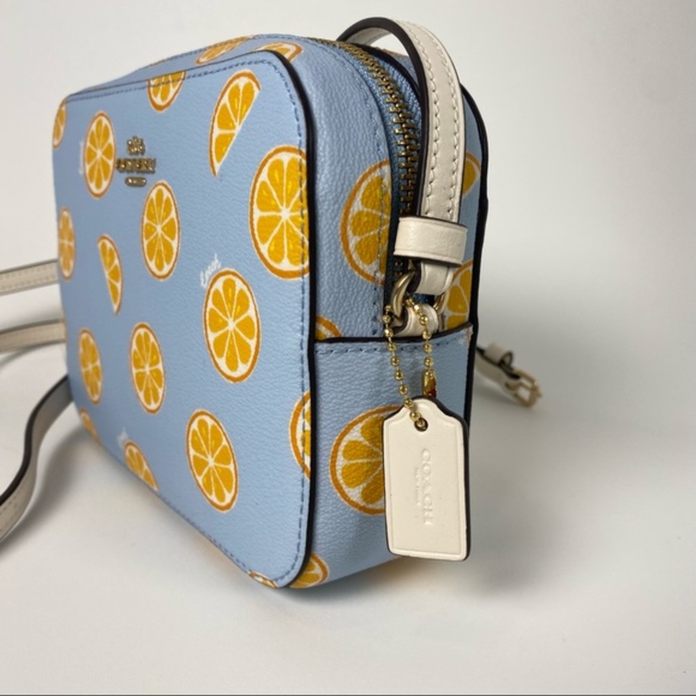 Coach Oranges Mini Camera Crossbody Bag with Orange Citrus Print in Blue - Picture 3 of 9